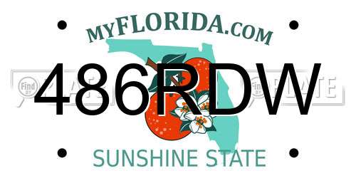 486RDW Florida License Plate
