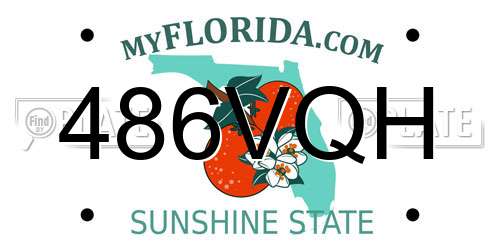 486VQH Florida License Plate