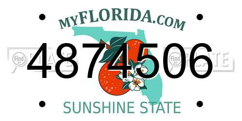 4874506 Florida License Plate