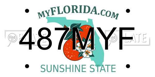 487MYF Florida License Plate