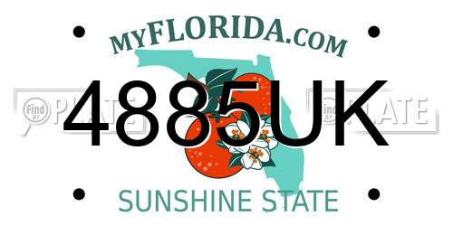 4885UK Florida License Plate