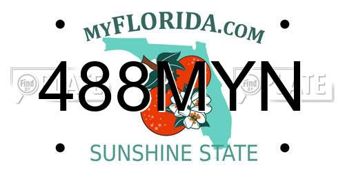 488MYN Florida License Plate