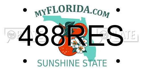 488RES Florida License Plate