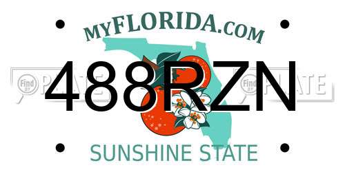 488RZN Florida License Plate