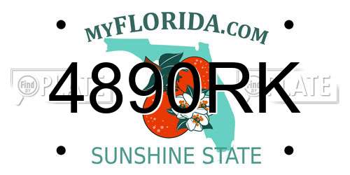 4890RK Florida License Plate