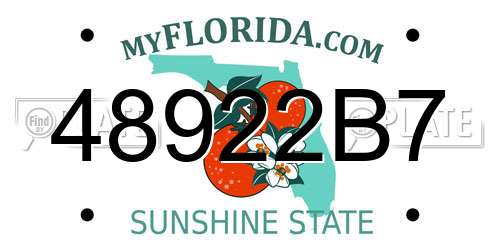 48922B7 Florida License Plate