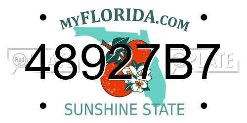 48927B7 Florida License Plate