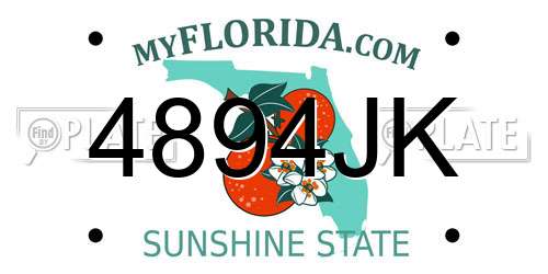 4894JK Florida License Plate