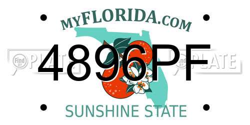 4896PF Florida License Plate