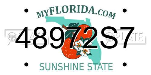 48972S7 Florida License Plate