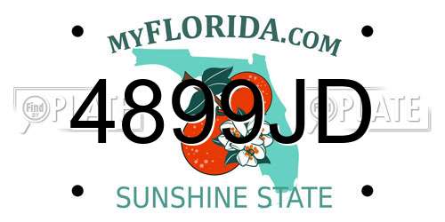 4899JD Florida License Plate