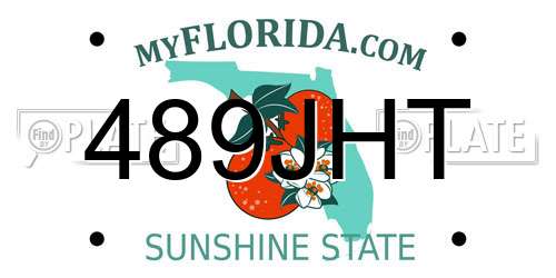 489JHT Florida License Plate