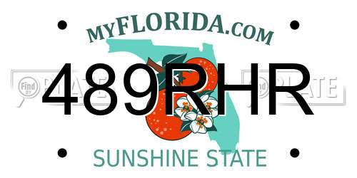 489RHR Florida License Plate