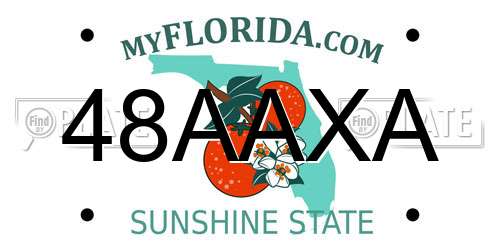 48AAXA Florida License Plate