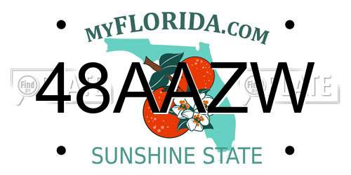 48AAZW Florida License Plate