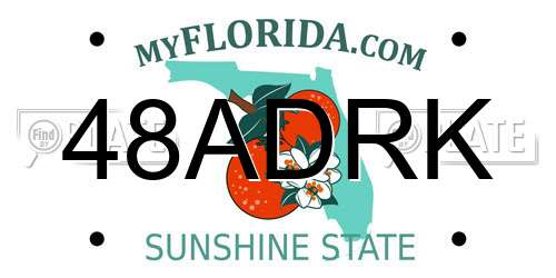 48ADRK Florida License Plate