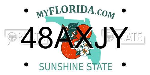 48AXJY Florida License Plate
