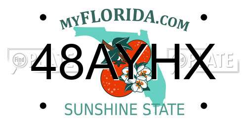 48AYHX Florida License Plate