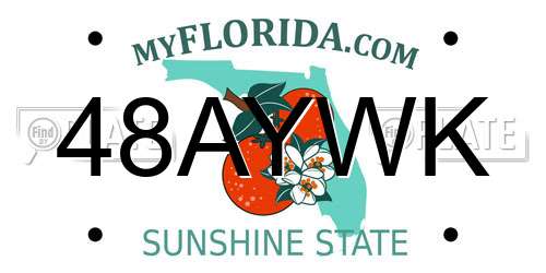48AYWK Florida License Plate