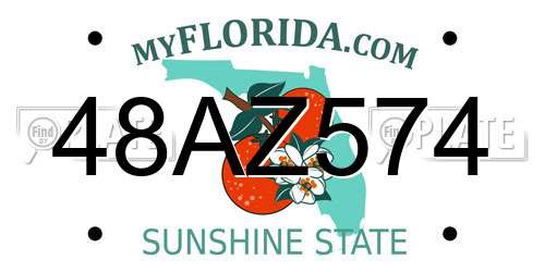 48AZ574 Florida License Plate