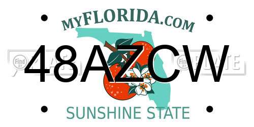 48AZCW Florida License Plate