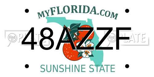 48AZZF Florida License Plate