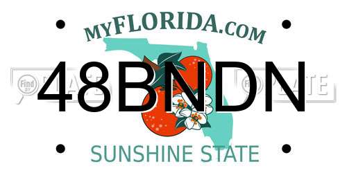 48BNDN Florida License Plate