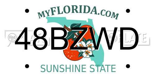 48BZWD Florida License Plate