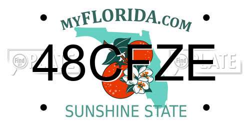 48CFZE Florida License Plate