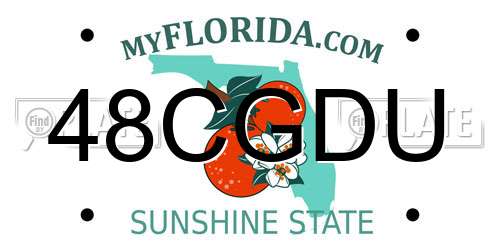 48CGDU Florida License Plate