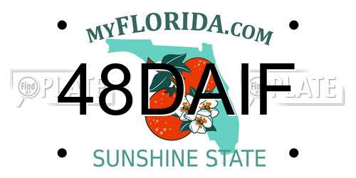 48DAIF Florida License Plate