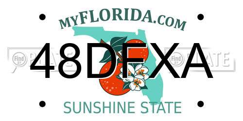 48DFXA Florida License Plate