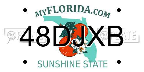 48DJXB Florida License Plate