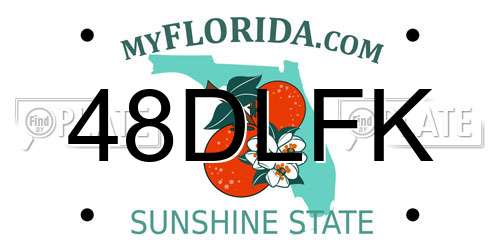 48DLFK Florida License Plate