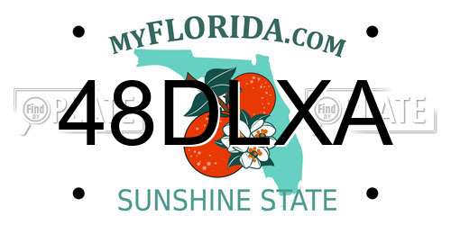 48DLXA Florida License Plate