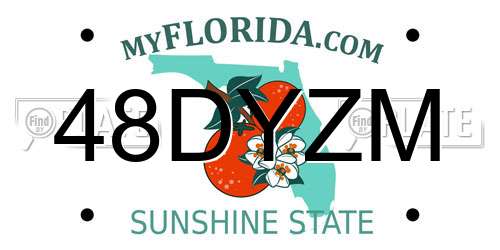 48DYZM Florida License Plate