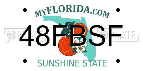 48FBSF Florida License Plate
