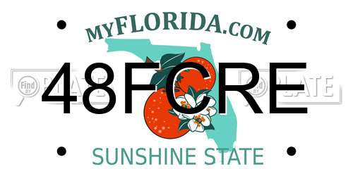 48FCRE Florida License Plate