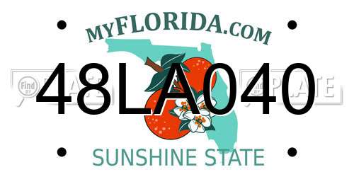 48LA040 Florida License Plate