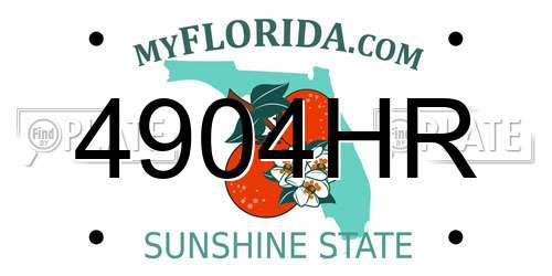 4904HR Florida License Plate