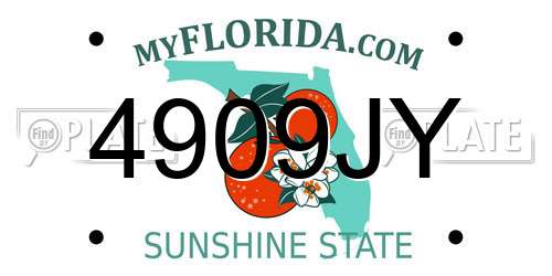 4909JY Florida License Plate