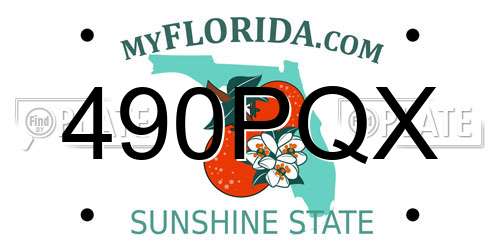 490PQX Florida License Plate