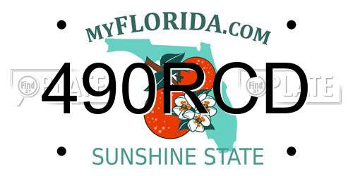 490RCD Florida License Plate