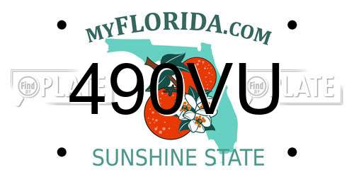 490VU Florida License Plate
