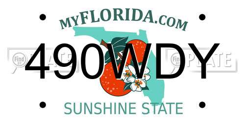 490WDY Florida License Plate