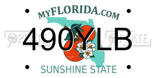 490YLB Florida License Plate