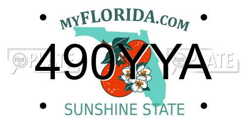 490YYA Florida License Plate