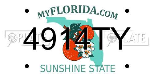 4914TY Florida License Plate