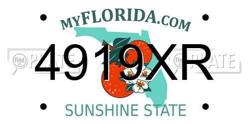 4919XR Florida License Plate