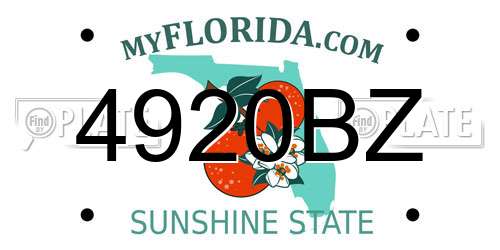 4920BZ Florida License Plate